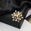 Brosche Retro-Stil Rundes Florales Design Reversnadel mit gefälschtem Opal eingelegt Pullover Kragen Hüte Taschen Mäntel Schals Abzeichen Outfit-Accessoire
