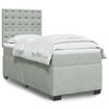 VidaXL Slatted Bed Base and Mattress Light Grey 90x200 Cm Velvet, Bed, Platform Bed, Panel Bed, Furniture of 3293122