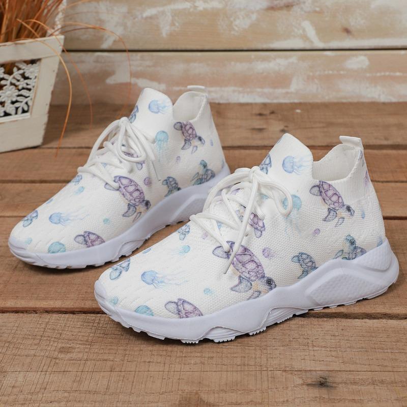 Fashion 2025 New Women's Breathable Fashionable Casual Sporty Flat Shoes Knitted Lower Base Thick Sole Single Shoes Versatile for Summer