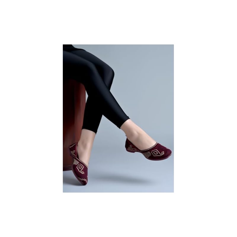 Shoetopia Вышитые Этнические Черные Балетки Для Женщин и Девочек /EU40 8 UK красный