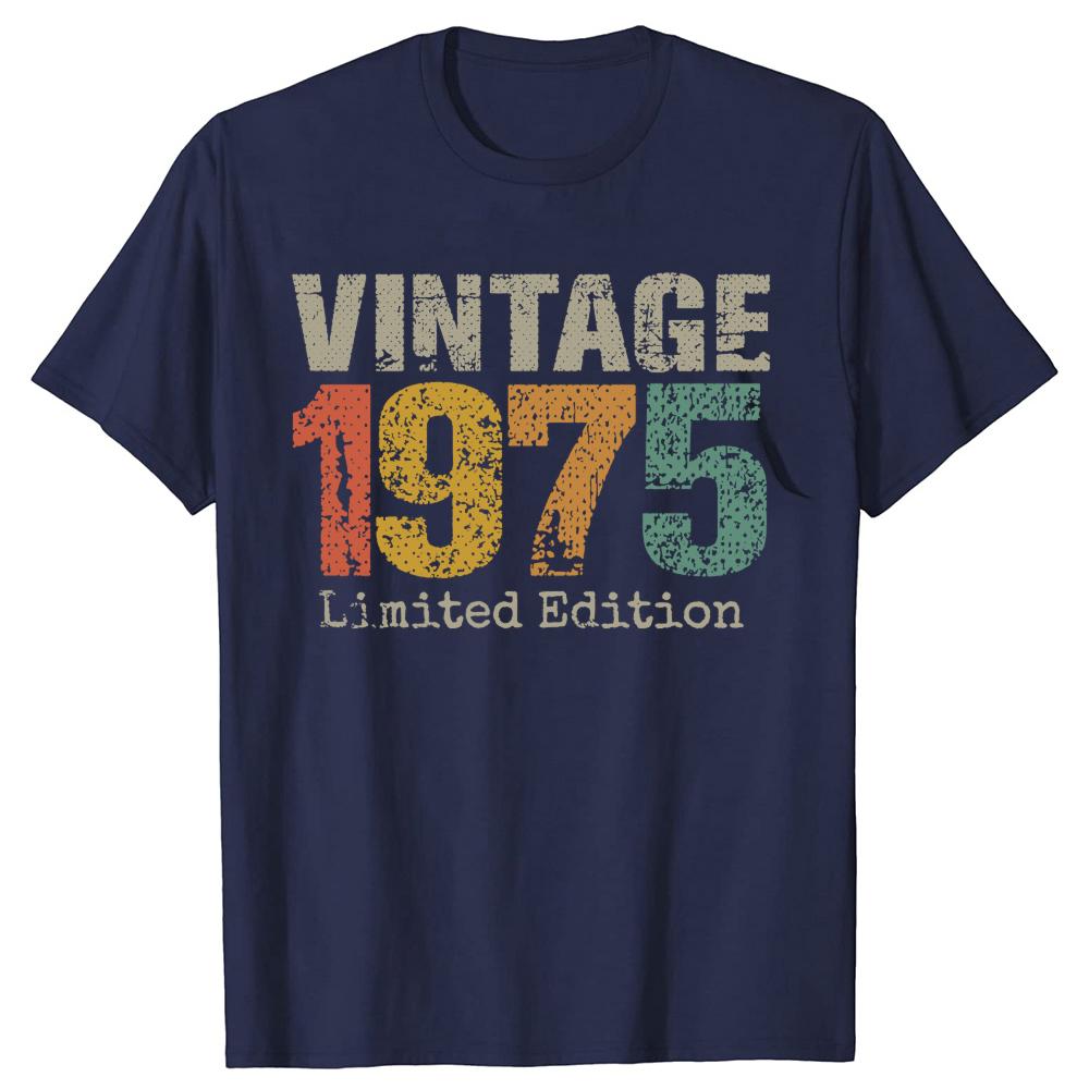 Funny 50 Year Old Vintage 1975 Limited Edition T Shirts Summer Streetwear Short Sleeve 50th Birthday Gifts T-shirt Mens Clothing