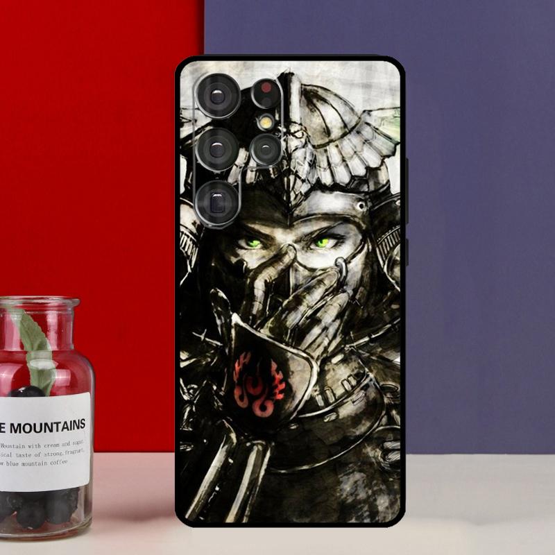Samurai Mask Warrior Helmet Funda Case For Samsung Galaxy S25 Ultra S9 S10 S20 S21 S22 Plus S23 Ultra S24 FE Phone Cover