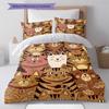 Civet cat Pattern Bedding Quilt Set Quilt Cover Pillowcase Home Decoration Birthday Gift (1 * duvet cover + 2 * pillowcase, without core)
