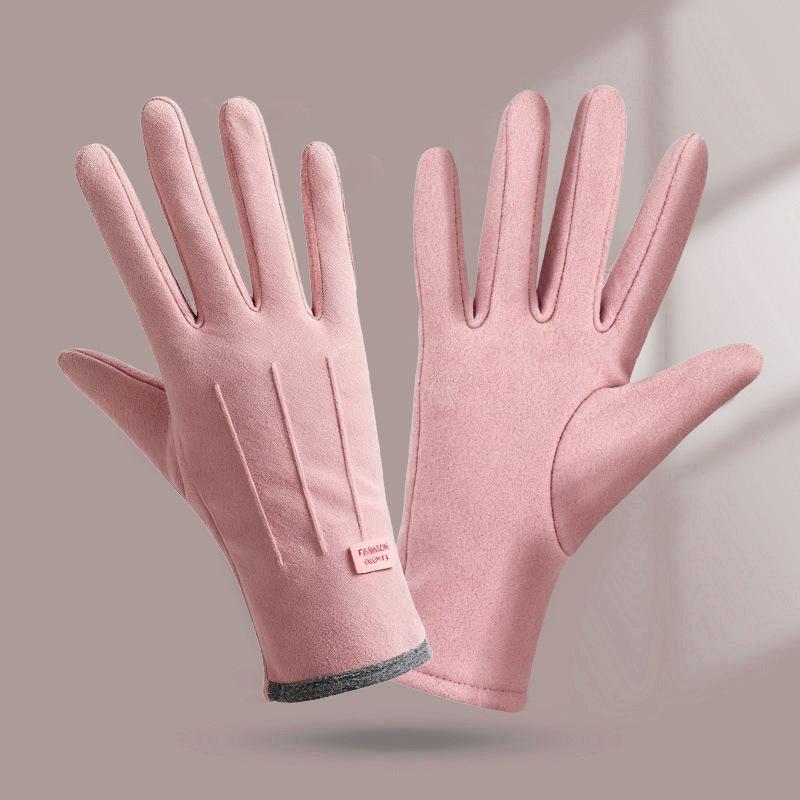 Women's Plus Velvet Thermal Gloves - Warm, Touchscreen-Compatible for Winter Driving & Cycling
