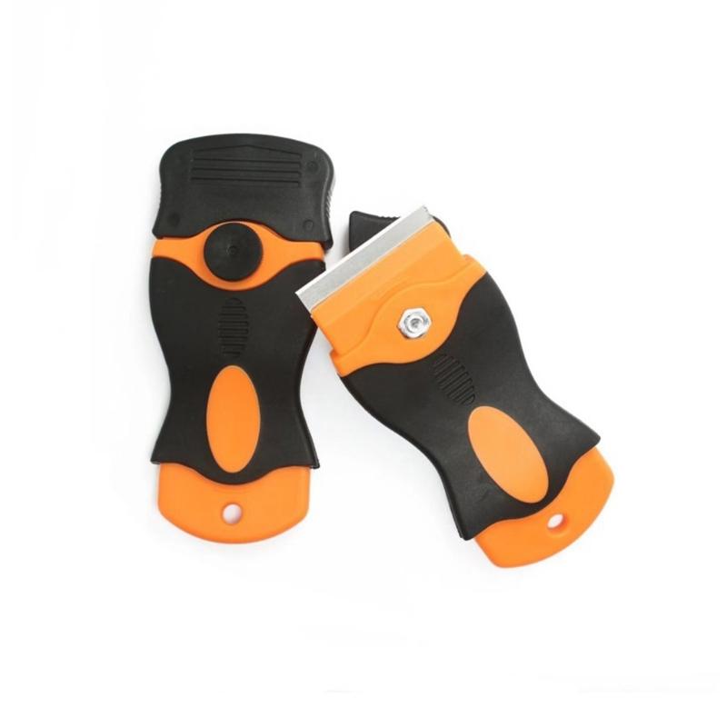Scraper for Car Glass with Replacement Blade Window Glass Glue Sticker Remover Scraper Auto Squeegee Tool Razor Blade