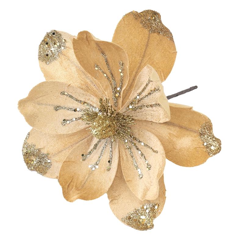 

24CM Big Artificial Flowers Christmas Supplies Decoration 2026 Christmas Tree Ornaments for Home New Year s Decor Gift Accessory золотой