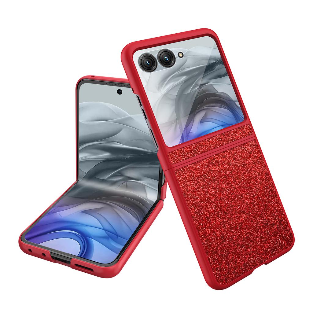 For Motorola Razr 60 Ultra 5G Case Anti-Fingerprint PU+PC+Tempered Glass Phone Back Cover