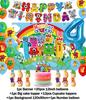 Cartoon Blocked Number Theme Birthday Party Decoration Building Background Plate Cup Balloon Backdrop Photography Prop Kid Gifts