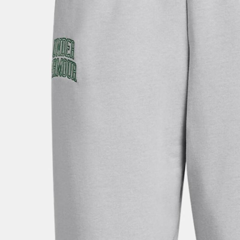 Under Armour Outdoor Casual Comfortable Letter Pattern Design Drawstring Mid-Rise Knit Sports Pants Women Bottoms Gray 1386496-011