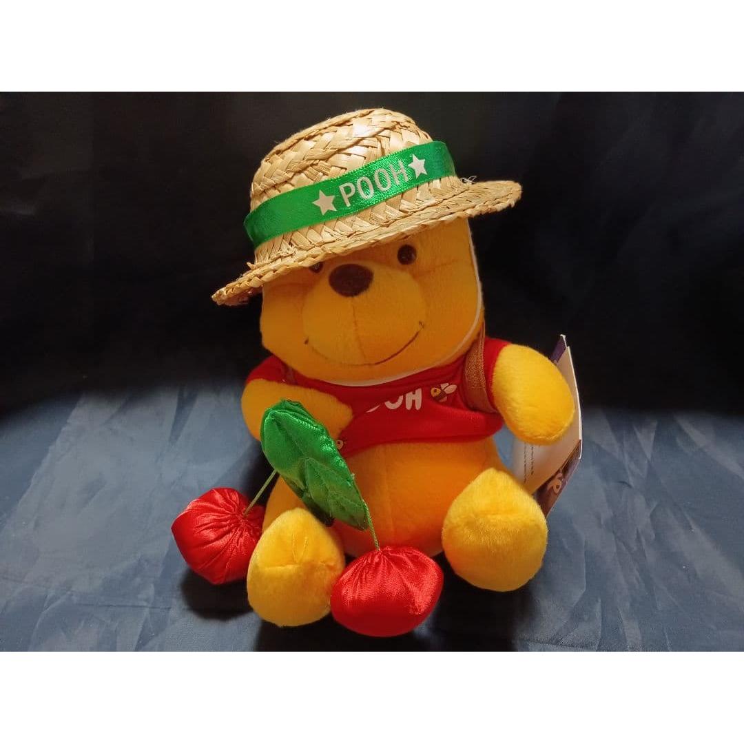Disney Winnie the Pooh Plush Toy Straw Cherries
