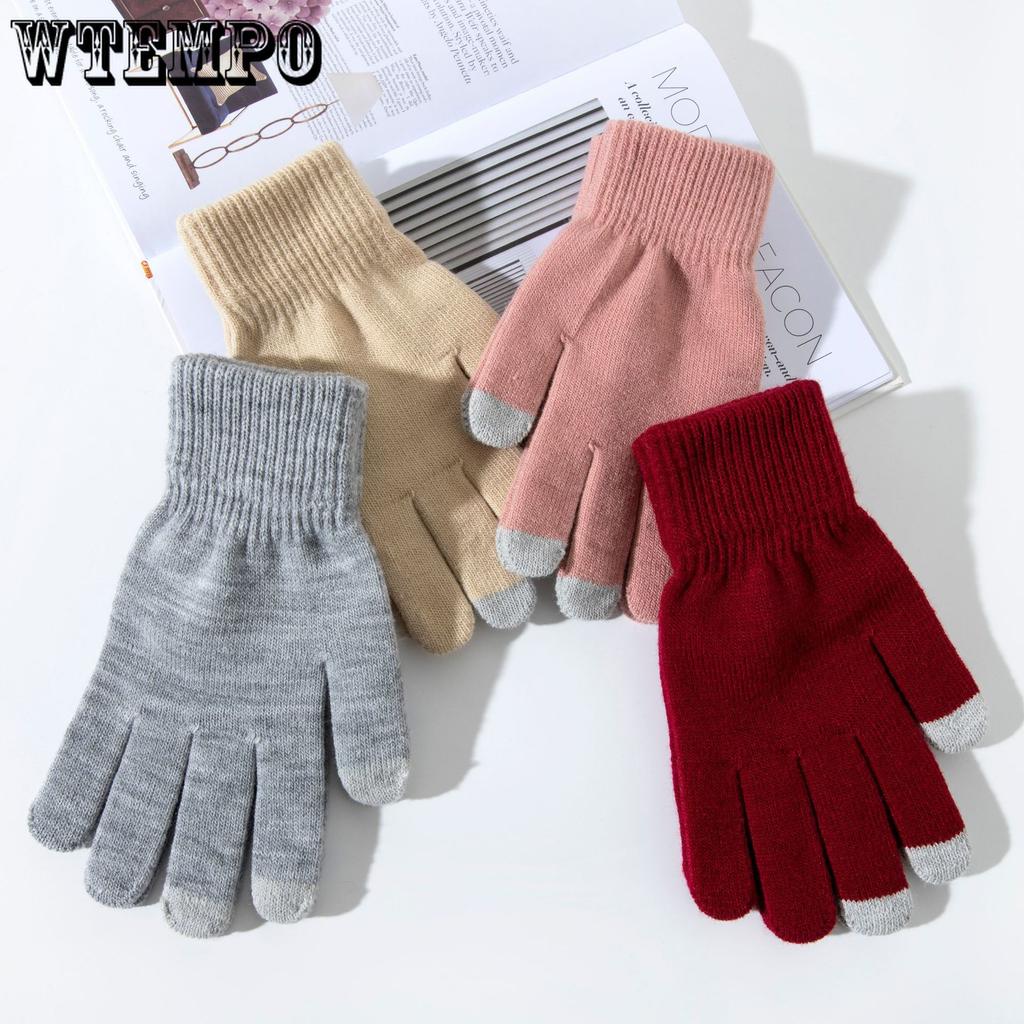 Gestrickte Touchscreen-Handschuhe für Wärme Winter für Herren und Damen Dickes Samt für Radfahren Winterhandschuhe