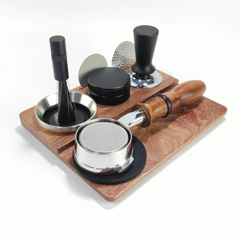 51/54/58mm Universal Coffee Tamper Mat Station Stand Portafilter Holder Support Base Rack Wood Coffee Handle Storage Tools