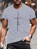 New Summer Round Neck Short Sleeve T-shirt for Men Christian Faith Cross Graphic Fshion T Shirts Short Sleeve Tee Tops