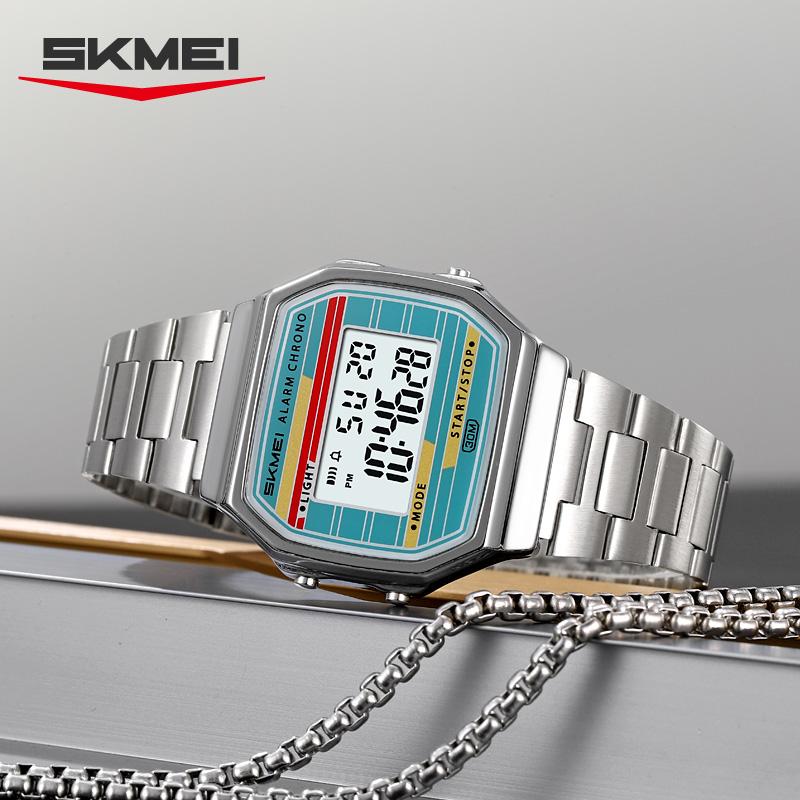 SKMEI 2514 Classic Electronic Square Digital Stopwatch Alarm Watches Retro Style Clock Men's Relogio Masculin Reloj Hombre Homme