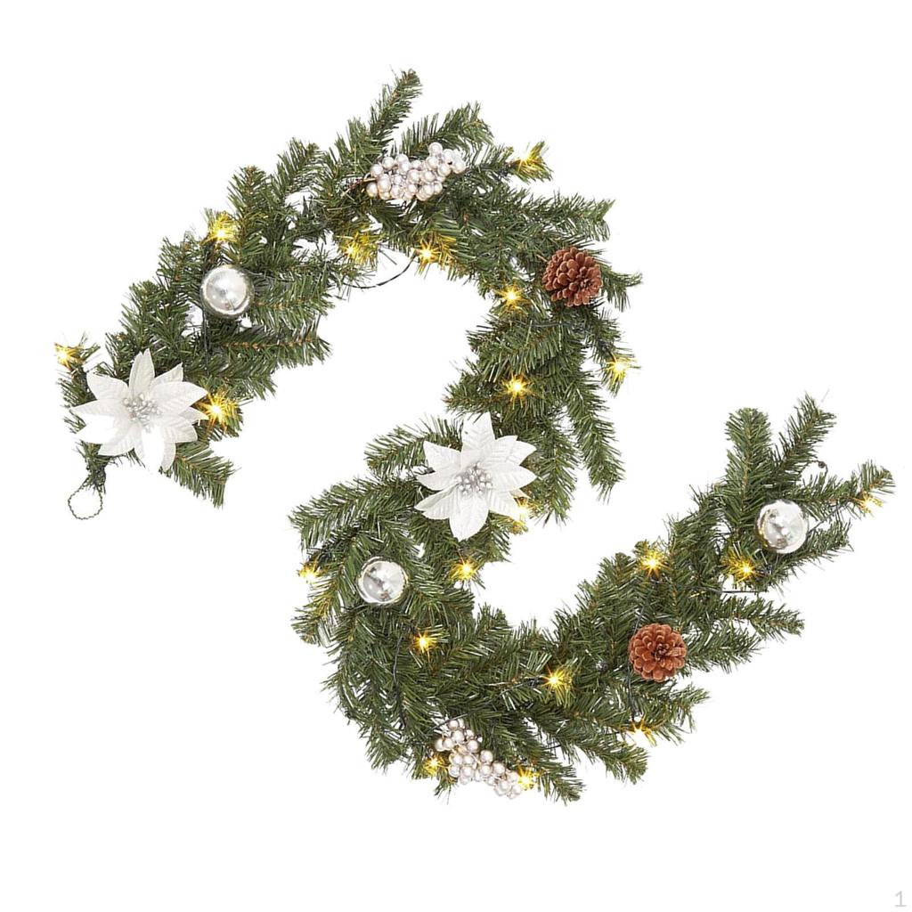 Christmas Garland Artificial Flowers Vine for Wreath Home Table Centerpieces