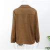 Casaco Castanho para Mulheres Primavera Colarinho Entalhado Manga Comprida Jaqueta Feminina Moda 2025 Solto Abotoamento Simples Casacos Femininos