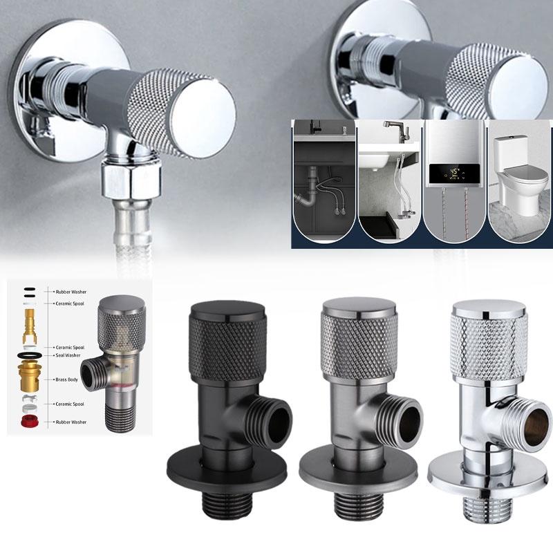 Brass Angle Valve Gray Inlet Valve Bath Outlet Valve G1/2 Basin Sink Diverter Kitchen Sink Wash Basin Water Stop Faucet