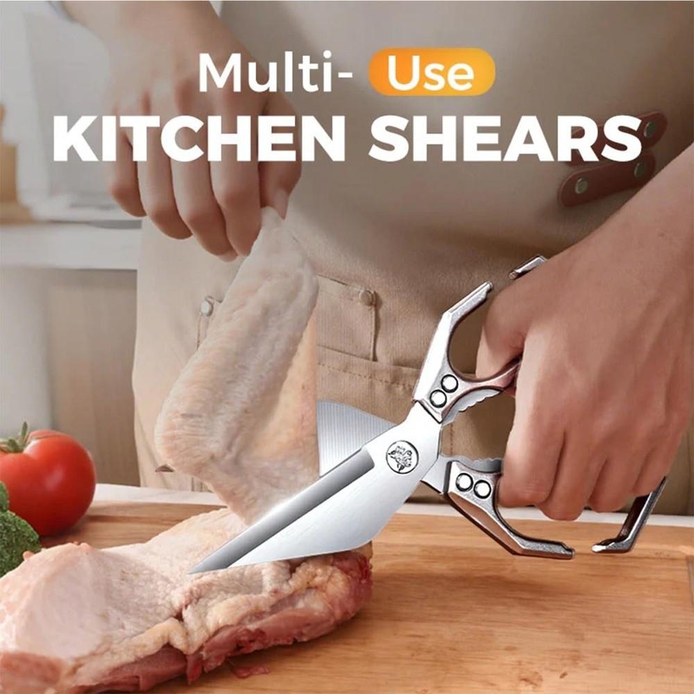 Multifunctional Kitchen Shears Stainless Steel Meat Cutting Poultry Shears Bone Cutting Seafood Cutting Ultra Sharp Scissors