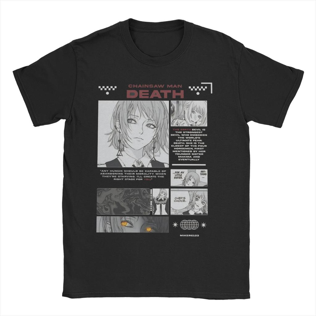 Herren Damen T-Shirts Yoru Chainsaw Man Anime Lustig 100% Baumwolle T-Shirt Tanaka Rückenmarks-Schwert T-Shirt Kleidung Übergröße