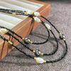 Vintage Design Sense Natural Baroque Pearl Faux Crystal Tahitian Black Pearl Collarbone Chain Necklace