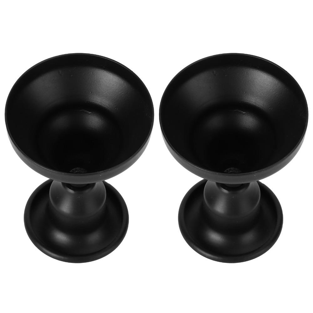 Black Candlestick Holder Taper Candle Mini Dual-Use Candlestick Candle Holder  Wedding Decoration