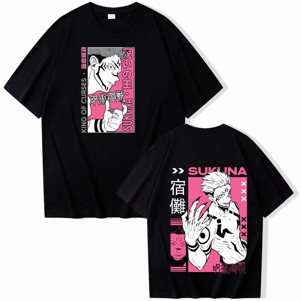 2025 Jujutsu Kaisen Sukuna Anime T-Shirts Man Women Summer Casual O-Neck Short Sleeve Shirts