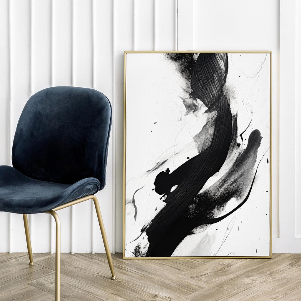 Plakat czarny maz farby