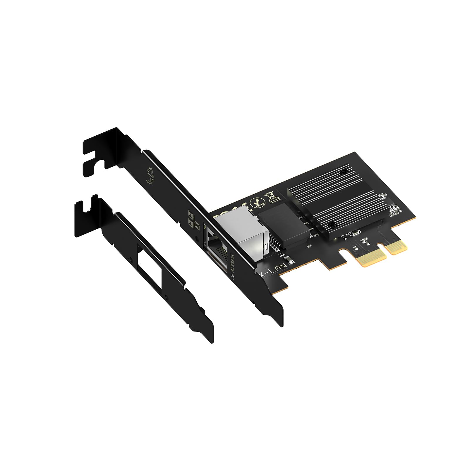 

XikeStor PCIe Network Card with Intel Network Adapter NIC PCIe X1 PCI Express Gigabit Ethernet Card for Windows Linux Kernel VMware 2.5Gb I226-V Chip, чорний