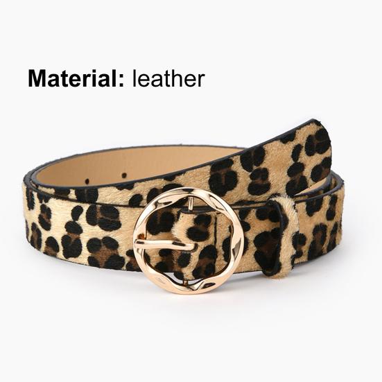 Fashion Women Waist Belt Single Prong Buckle Adjustable Faux Leather Leopard Snakeskin Waistband for Jeans