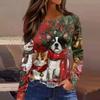 Womens's Fashion Casual Halloween Print V-neck Mid Length Pocket 3/4 Sleeve Top