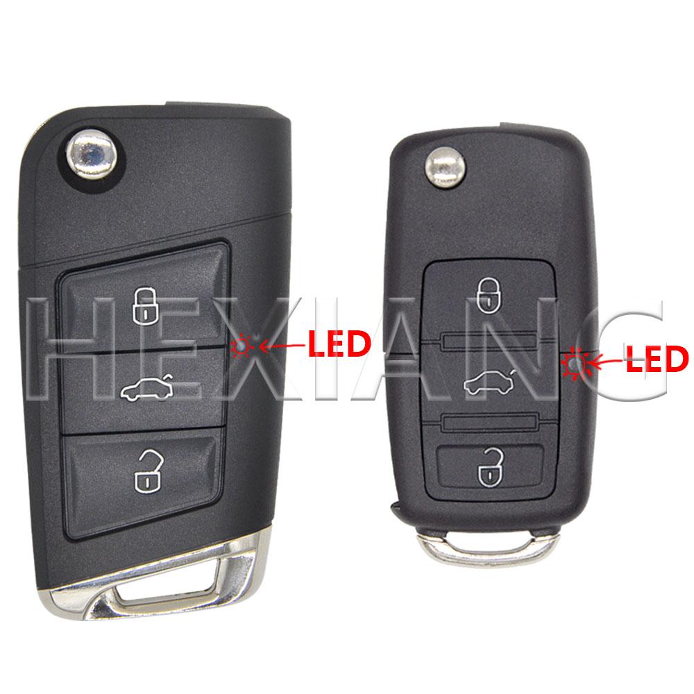 DROQ8 HE Old Model Modified HU66 Flip Car Key Shell Case For VW Volkswagen Golf 4 5 Passat B5 B6 Bora Polo Touran Jetta Seat Skoda