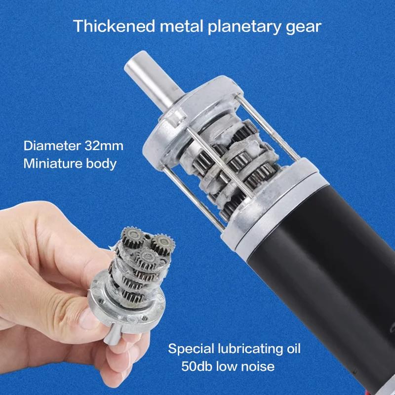 32GP-31ZY 12V 24V 11-1538RPM 32mm High Quality Planetary Gearbox Reducer Motor with Gearbox High Torque 100KG DC Brushed Motor