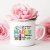 Intelligent Loving Brave Mother Spanish Print Enamel Coffee Mug Drinks Milk Cup Camping Mugs Birthday Mother's Day Gift for Mom