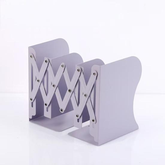 Retractable Bookend Adjustable Desk Book Holder with Non-Slip Base Metal Bracket for Office Home Study