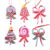 Set of 6 Candy Cane Christmas Tree Decorations for Home Party New Year XmasTree Hanging Ornaments Lollipop Pendant Decor