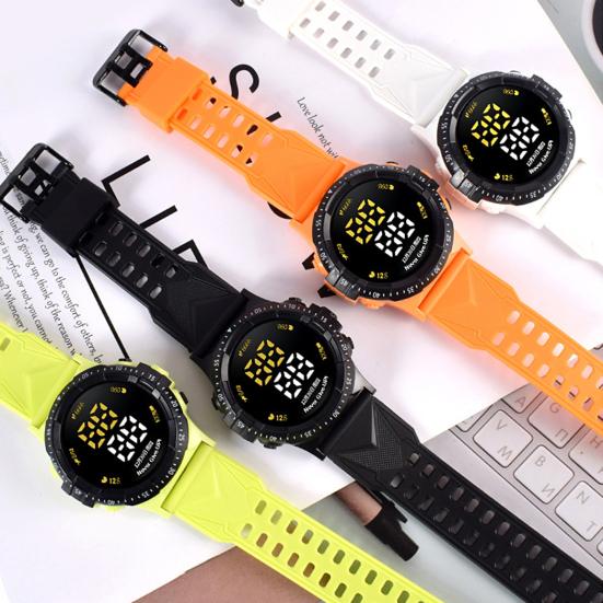 Kids Sport Watch LED Large Screen Breathable Hole Design Adjustable Sweatproof Multifunctional Comfortable To Wear  LED Digital Watch Daily Wear