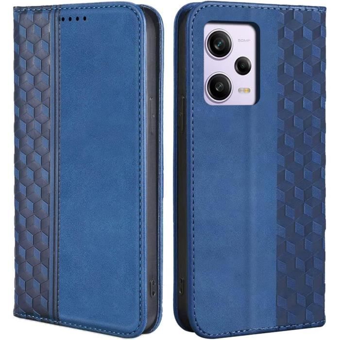 Coque - Xiaomi - Redmi Note 12 5G - Bleu Marine - Effet Cuir - Anti-Rayures