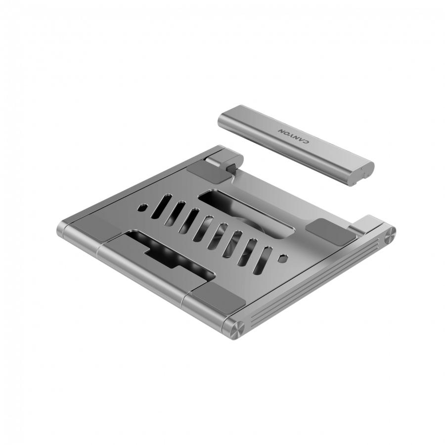 Canyon Podstawka Pod Laptop Z Hubem Hdmi 2Xusb Rj45 Pd Srebrna