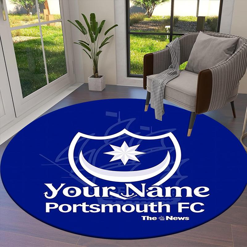 Nautical Crest Shield Custom Name Round Area Rug Carpet Rug For Living Room Bedroom Sofa Playroom Decor Nonslip Floor Mat