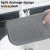Silikon-Wasserhahnmatte, Rundum-Design, Wasserhahn-Spülbecken-Spritzschutz, Trockenunterlage für Küche, Badezimmer, Theke, faltbare Abtropfschale, Mehrzweck-Spüle