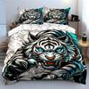 Fierce Tiger Art Decor Set Soft Comfortable Duvet Cover Bedding Set Included 1*Duvet Cover & 2*Pillowcases, Gift