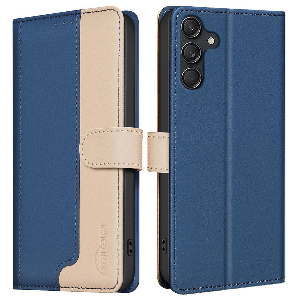 

BINFEN COLOR BF33 For Samsung Galaxy S25/S24 Case RFID Blocking Leather Wallet Phone Cover Blue
