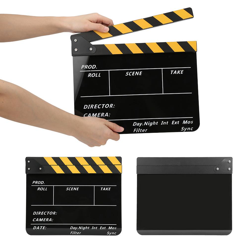 Acrylic 30x25cm Clapperboard Director Movie Clappers Film and Television Photography Prop
