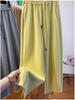 Plus Size High Waist Slimming Sweatpants - Spring New Style, Extra Large, Casual Drawstring, Straight Wide Leg for Women