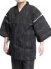 One Colors Shijira Weave Jinbei Japanese Solid Size 3L Men's Set, Pattern, Color, Striped, Black, (4)