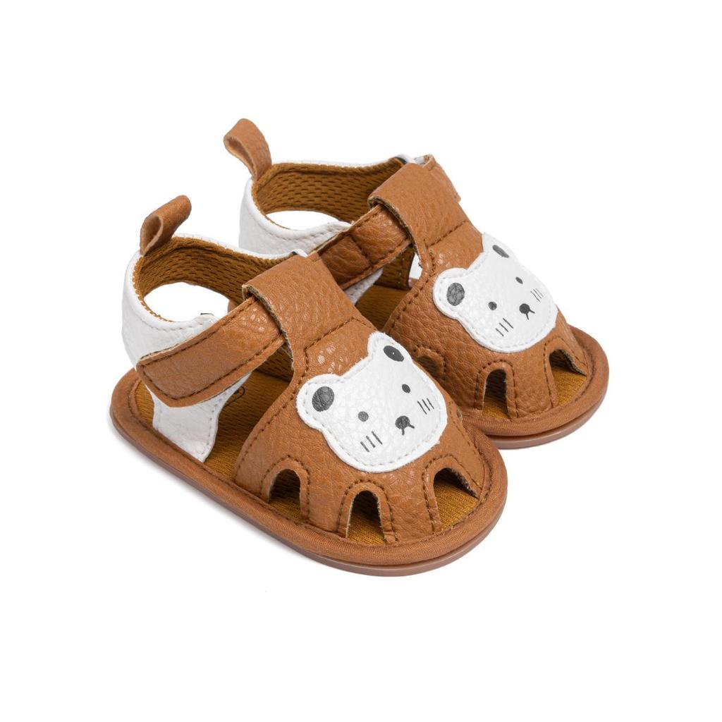 Breathable Baby Walking Shoes with Bear Pattern and Soft Rubber Sole Sandals