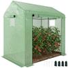Kas, Loop-in Tuinkas met oprolbare deur en gaasvensters, 200 x 140 x 200cm, Groen