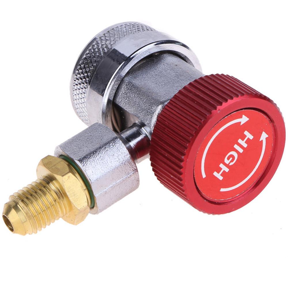 Freon R134a Cylinder Adapter Gas Injector Adjustable Low Connector Voltage Quick Release Hose Adapter Air Conditioning Installat