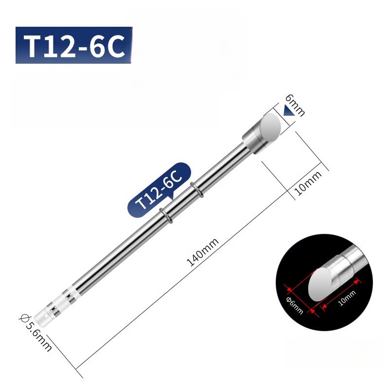 

T12 Soldering Iron Tip Spade/Chisel/Hoof Shape 6C-12C for High-Temp Welding Station Heating Element