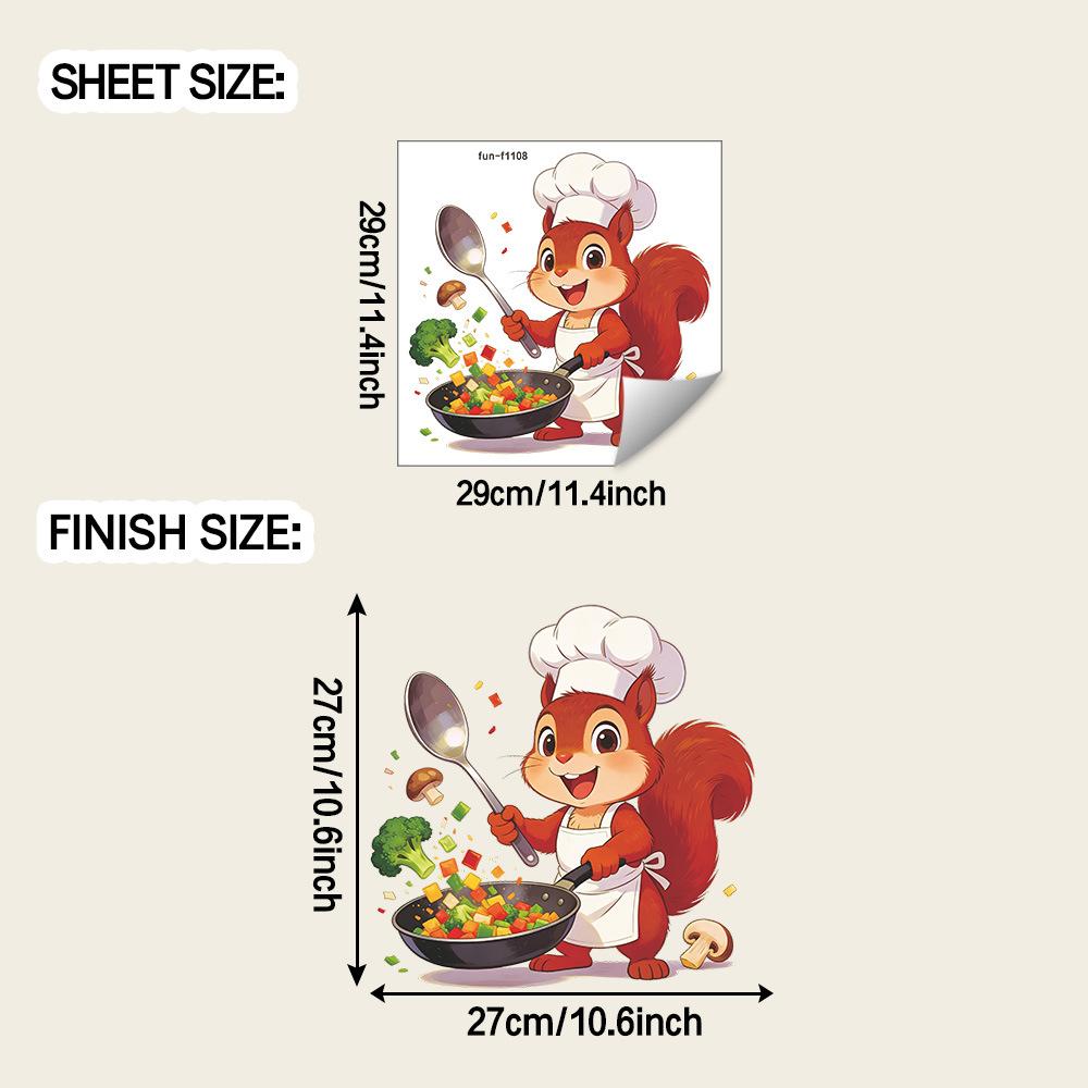Мультяшная Лисичка Повар Шеф-повар Кухня Ресторан Домашний Декор Украшение Наклейки